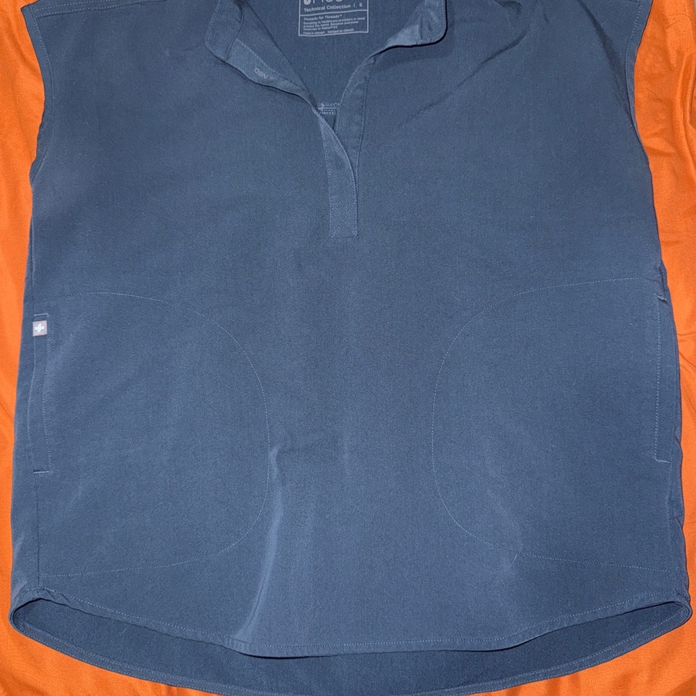 Blue Short Sleeve Scrub Top